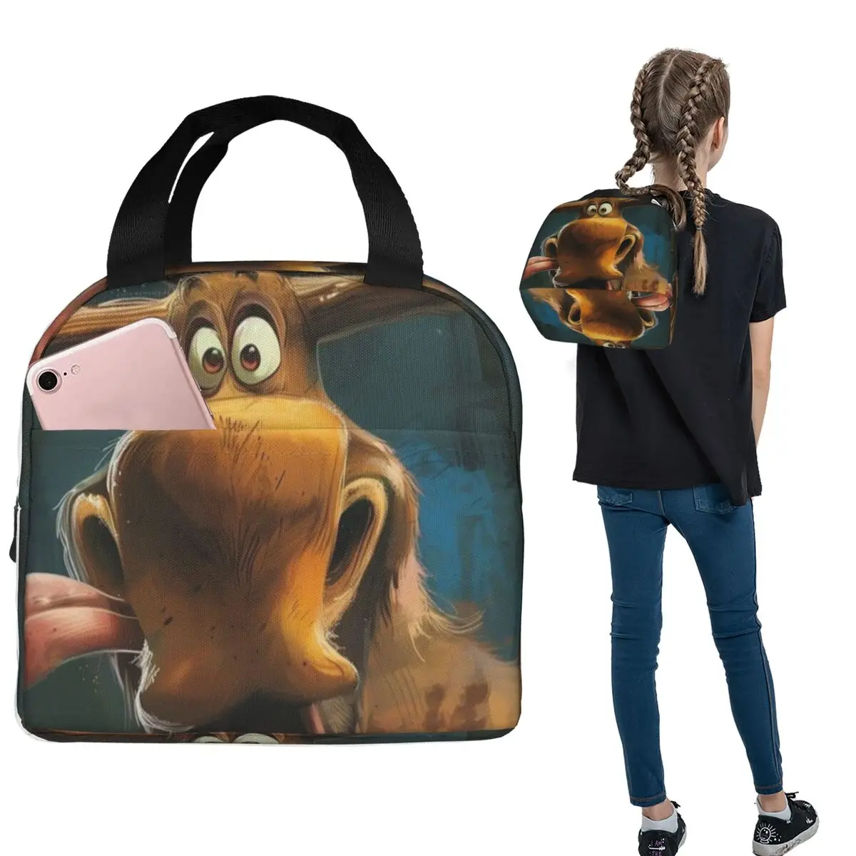 Cartoon Moose Oil Painting Insulated Lunch Bag for Women Children Leakproof Food Boxes Thermal Lunch Box Tote
Cartoon Moose Oil Painting Insulated Lunch Bag for Women Children Leakproof Food Boxes Thermal Lunch Box Tote