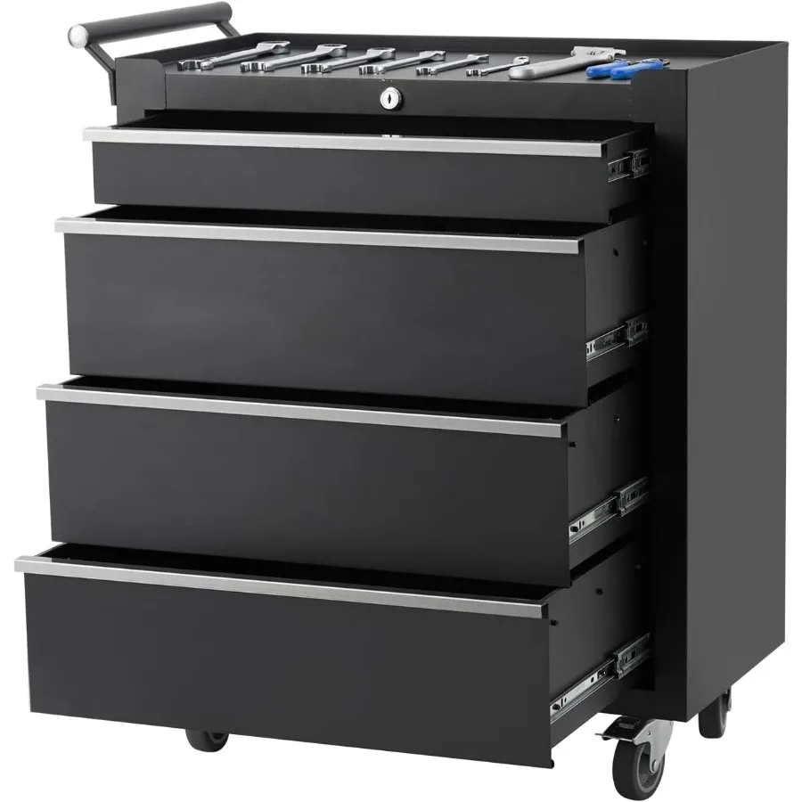 4-Drawer Rolling Tool Cart Heavy Duty Steel Garage Tool Box with Locking Mechanism and Wheels Multifunctional Utility Tool Stor
4-Drawer Rolling Tool Cart Heavy Duty Steel Garage Tool Box with Locking Mechanism and Wheels Multifunctional Utility Tool Stor