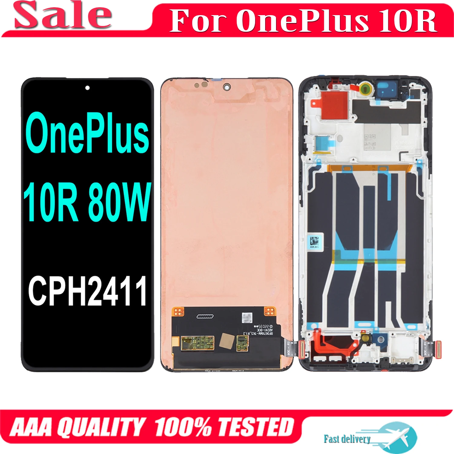 AMOLED 6.7'' For OnePlus 10R 80W CPH2411 LCD Display Touch Screen Digitizer Assembly For OnePlus 10R 150W LCD
AMOLED 6.7'' For OnePlus 10R 80W CPH2411 LCD Display Touch Screen Digitizer Assembly For OnePlus 10R 150W LCD