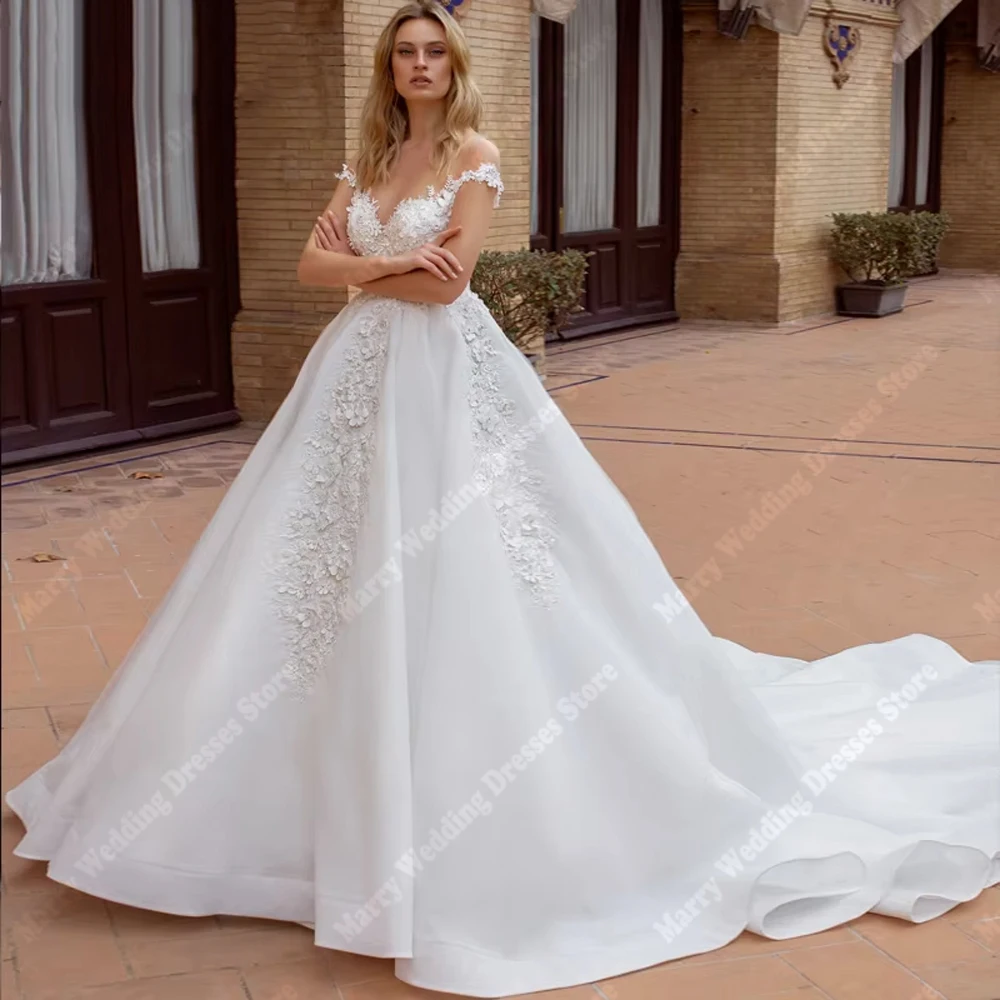 Sweetheart Collar Women Wedding Dresses Elegant Sexy Sleeveless A-Line Bride Gowns Mopping Length Ball Robe De Mariée Customized
Sweetheart Collar Women Wedding Dresses Elegant Sexy Sleeveless A-Line Bride Gowns Mopping Length Ball Robe De Mariée Customized