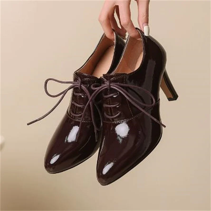 Crossover Strap Shoes for Womens Pointed Toes High Heels Patent Leather Female Pumps Sewing Lines Tacones Chassure Femme Solid
Crossover Strap Shoes for Womens Pointed Toes High Heels Patent Leather Female Pumps Sewing Lines Tacones Chassure Femme Solid