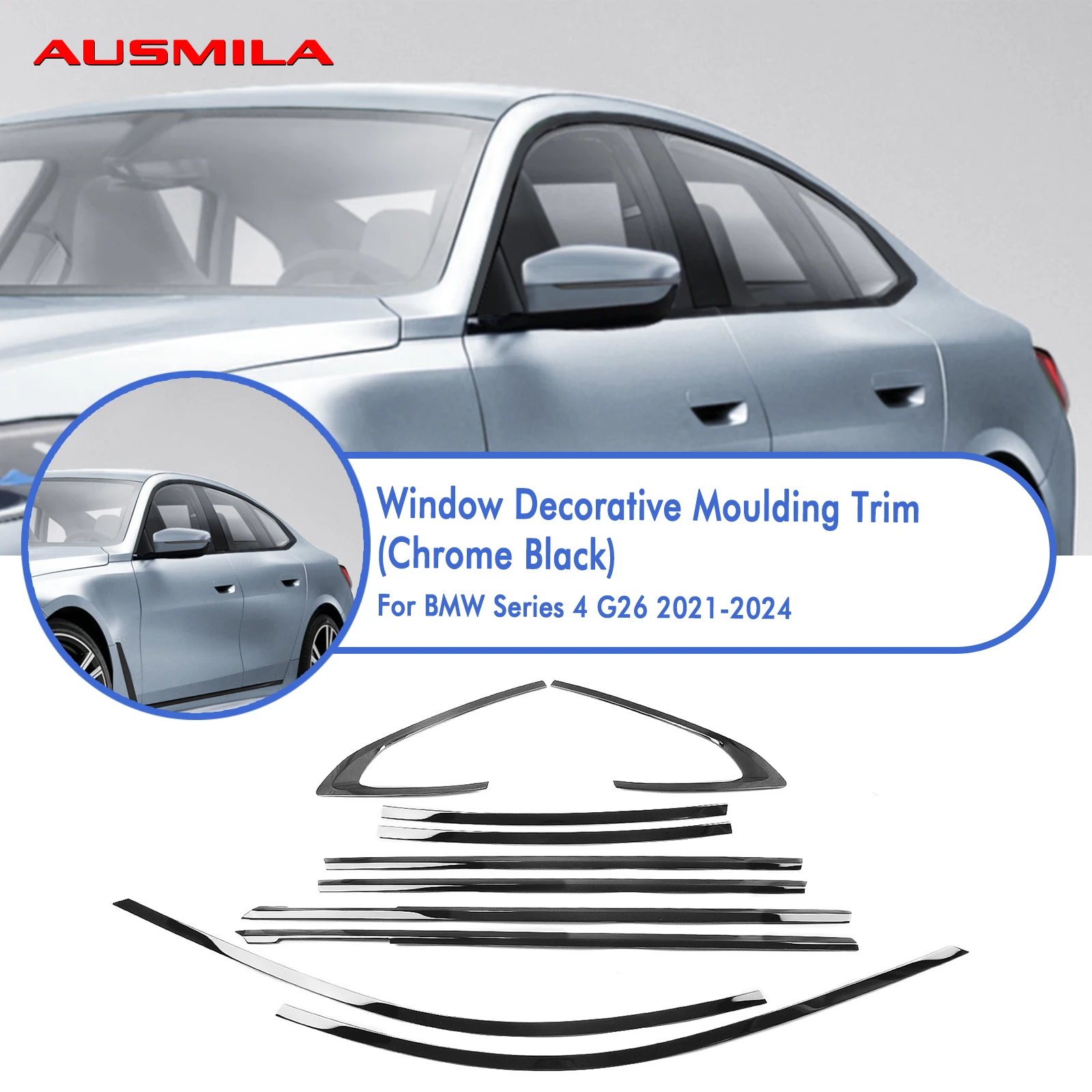 10PCS Window Trim Strip Cover Seal Water Shield Weatherstrip For BMW 4 Series G26 2021 2022 2023 2024
10PCS Window Trim Strip Cover Seal Water Shield Weatherstrip For BMW 4 Series G26 2021 2022 2023 2024