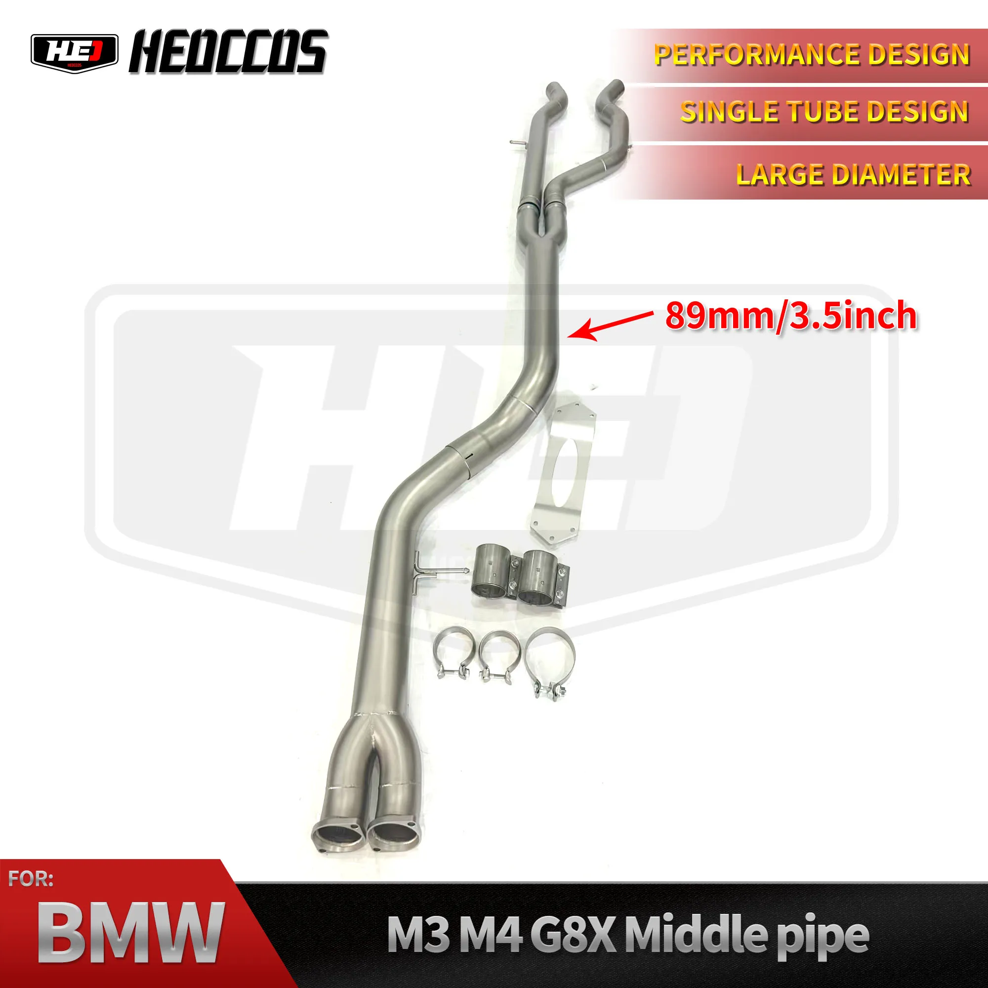 HEO Performance Stainless Steel Polished Exhaust Single 89MM Pipe Size Equal Length Midpipes for BMW G8X G80 G82 M3 M4 S58 3.0T
HEO Performance Stainless Steel Polished Exhaust Single 89MM Pipe Size Equal Length Midpipes for BMW G8X G80 G82 M3 M4 S58 3.0T