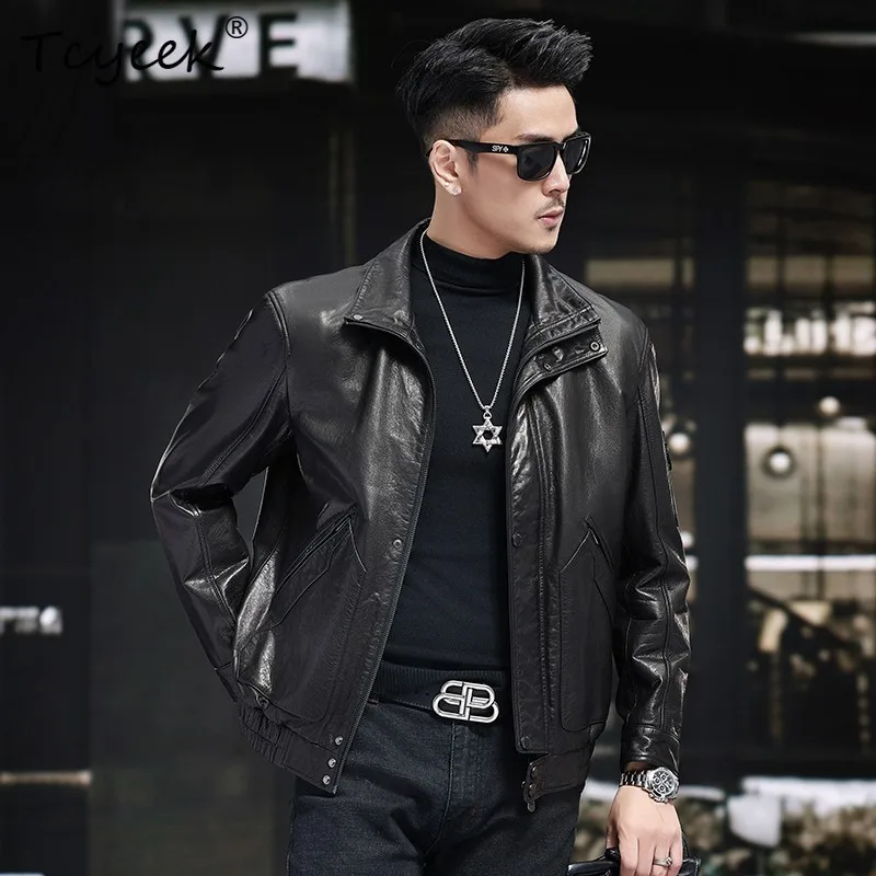 Tcyeek Real Leather Jacket Men Autumn Clothes Top Layer Cowhide Down Coat Mens Motocycle Jackets Loose Fit Chic Jaqueta De Couro
Tcyeek Real Leather Jacket Men Autumn Clothes Top Layer Cowhide Down Coat Mens Motocycle Jackets Loose Fit Chic Jaqueta De Couro