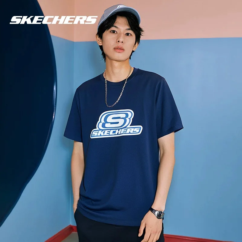 Skechers Men's Short-Sleeved Blue T-Shirt for Summer Sports Wear, Running, Breathable and Casual Half-Sleeve L224U130-007D
Skechers Men's Short-Sleeved Blue T-Shirt for Summer Sports Wear, Running, Breathable and Casual Half-Sleeve L224U130-007D
