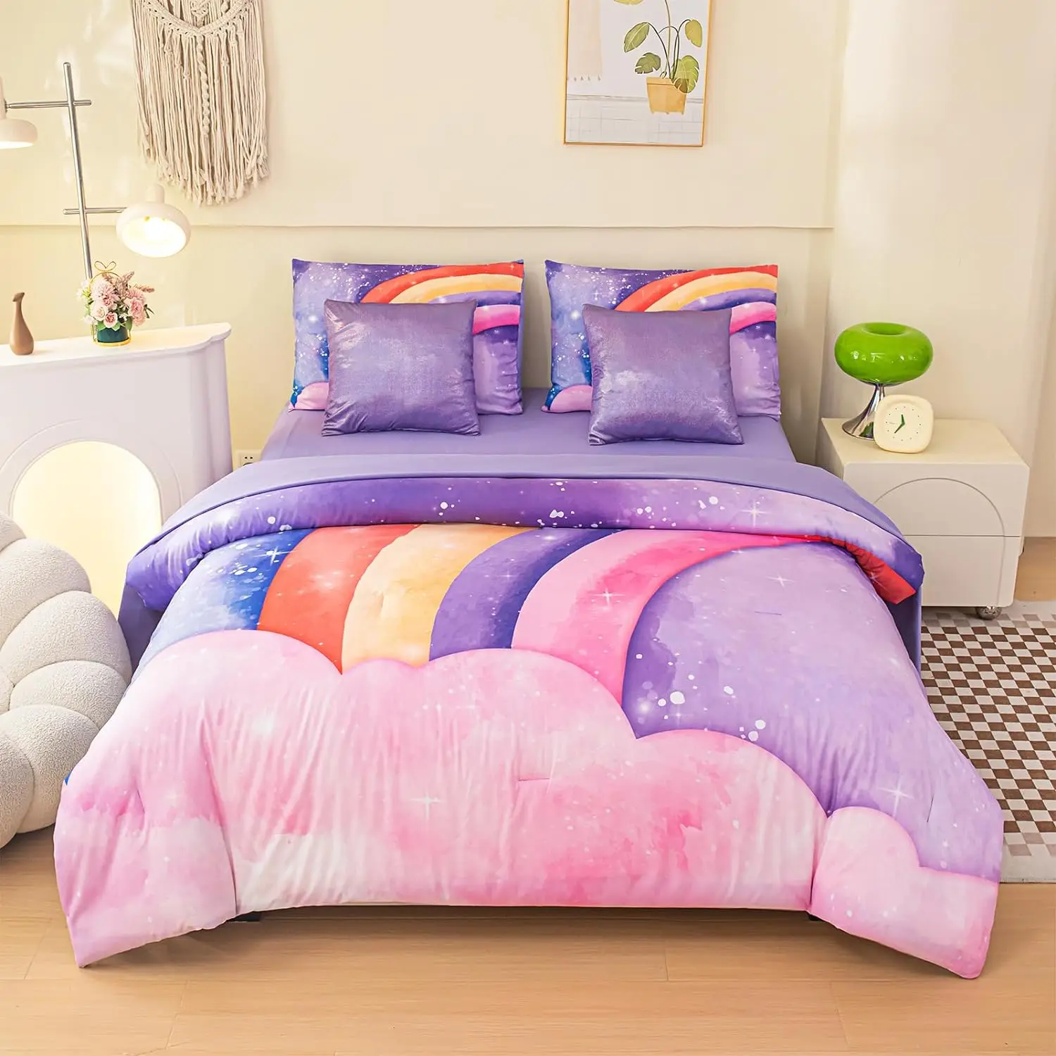 Twin Bedding Sets for Girls Rainbow Comforter 7pieces,girls Twin Bedding Set Colorful Comforters Glitter Bedding Comforter Sets
Twin Bedding Sets for Girls Rainbow Comforter 7pieces,girls Twin Bedding Set Colorful Comforters Glitter Bedding Comforter Sets