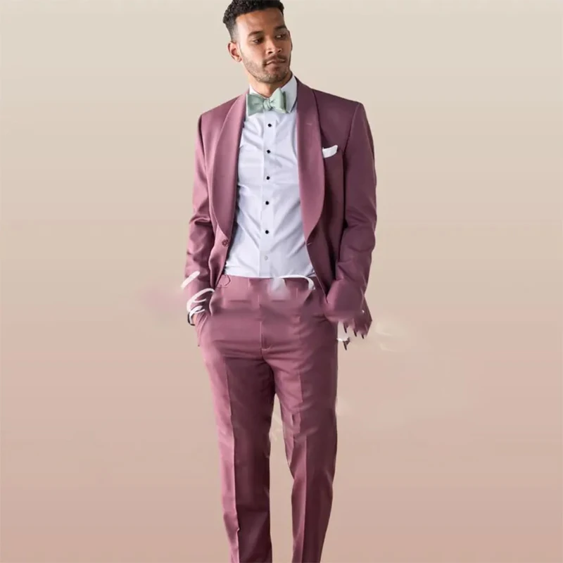 Chic Shawl Lapel Single Breasted Men Suits Formal 2 Piece Jacket Pants Outfits Male Clothing High Quality Costume Homme Blazer
Chic Shawl Lapel Single Breasted Men Suits Formal 2 Piece Jacket Pants Outfits Male Clothing High Quality Costume Homme Blazer