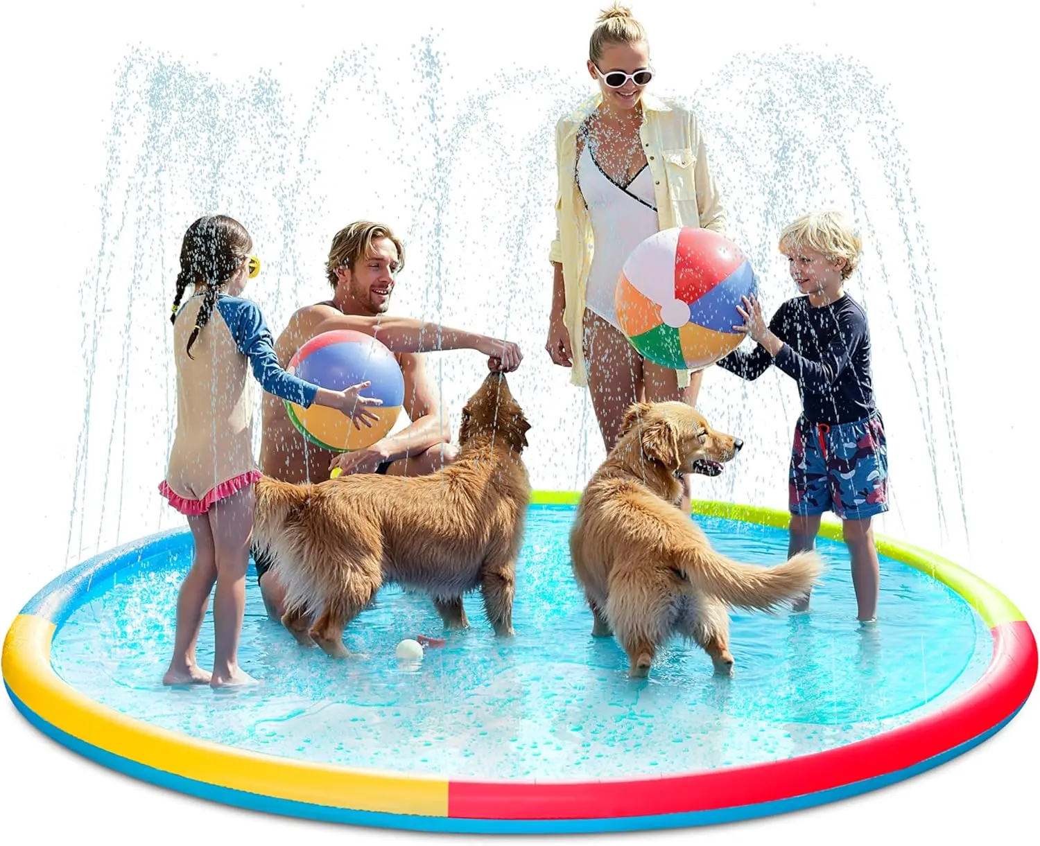 120" Non-Slip Splash Pad Sprinkler - Outdoor Water Play Mat for Kids & Dogs, Thickened Backyard Fountain, Durable for Toddlers, Girls, Boys, Pets (Multicolor)
120" Non-Slip Splash Pad Sprinkler - Outdoor Water Play Mat for Kids & Dogs, Thickened Backyard Fountain, Durable for Toddlers, Girls, Boys, Pets (Multicolor)