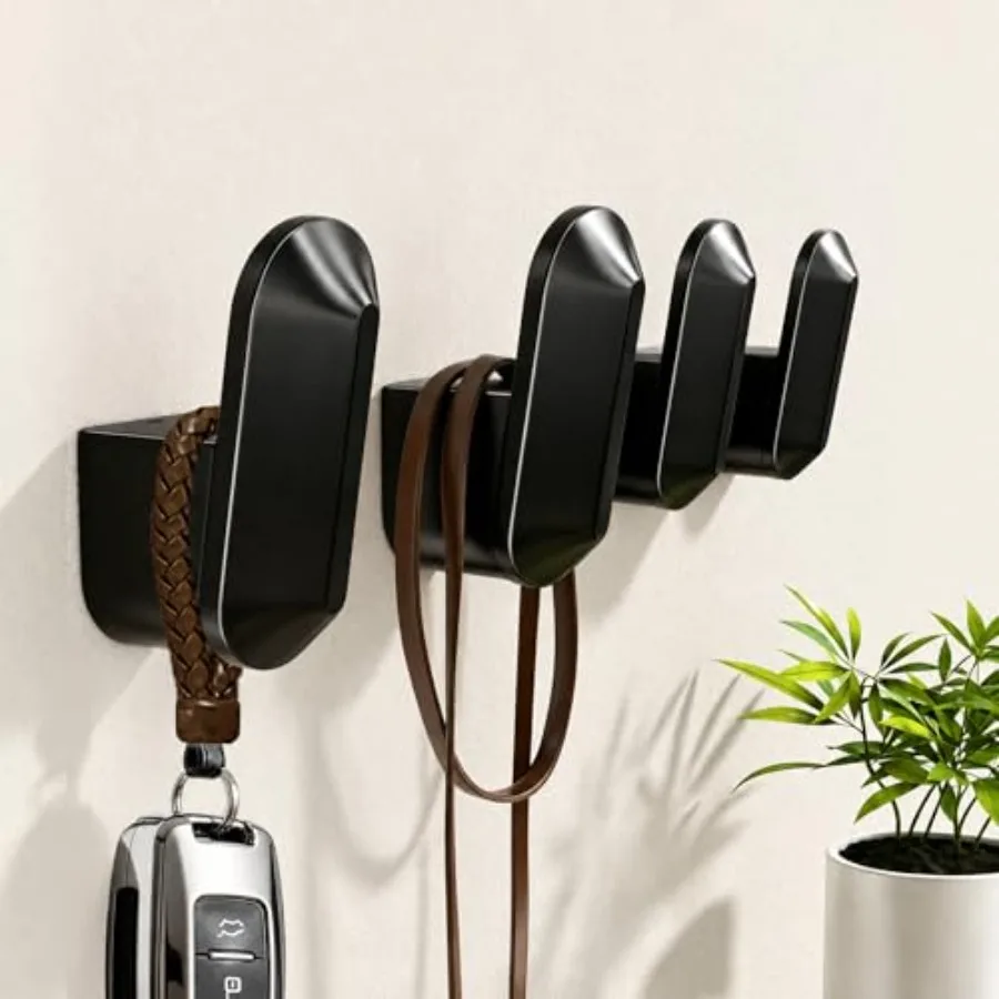 Wall-Mounted Metal Coat Hooks, 4-Pack Black Heavy Duty Aluminum Hanger Hooks with Screws, Modern Entryway and Closet Organizer
Wall-Mounted Metal Coat Hooks, 4-Pack Black Heavy Duty Aluminum Hanger Hooks with Screws, Modern Entryway and Closet Organizer