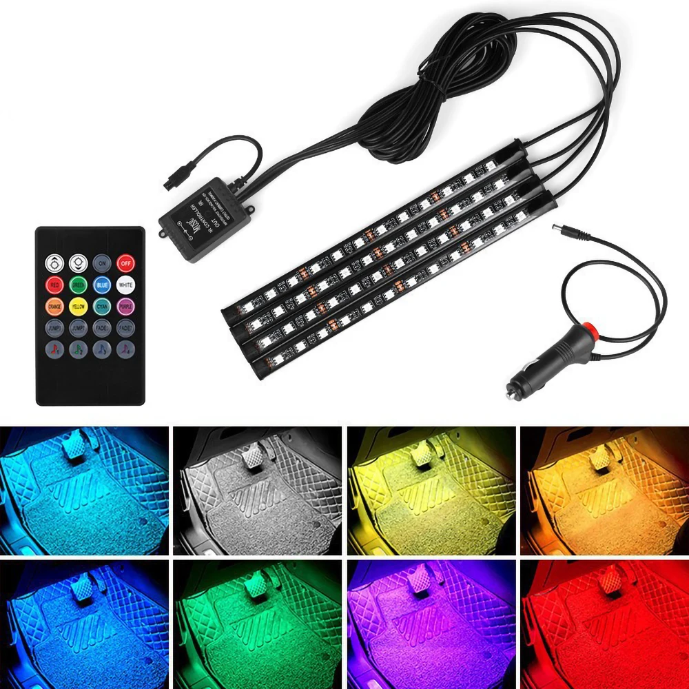 RGB Car Foot Ambient Light Strip 48LED USB App & Remote Music Sync Control Auto Interior Decor
RGB Car Foot Ambient Light Strip 48LED USB App & Remote Music Sync Control Auto Interior Decor