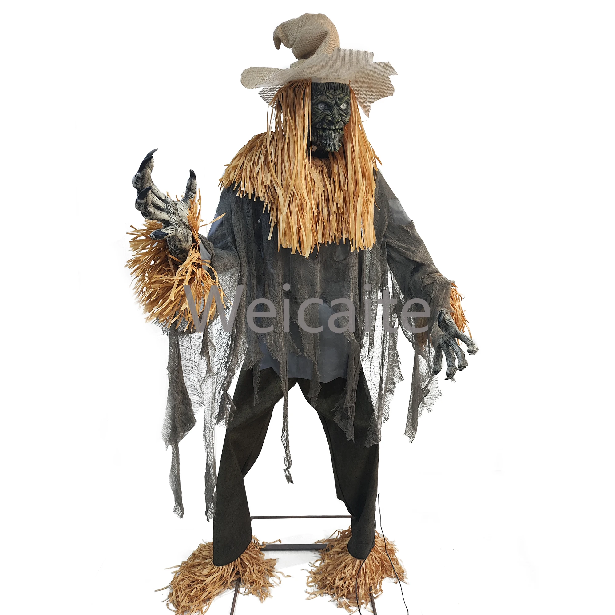New Design Halloween Realistic Animation Moving Mouth Talking Scary Scarecrow Ornament Animation Props
New Design Halloween Realistic Animation Moving Mouth Talking Scary Scarecrow Ornament Animation Props