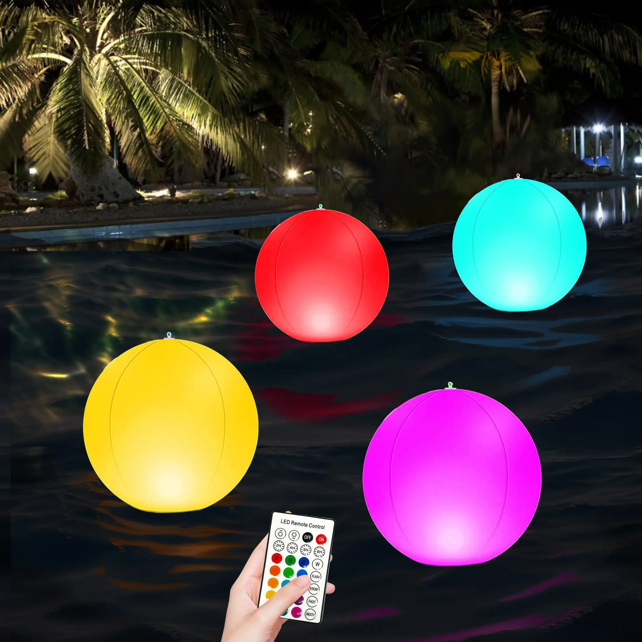 14 Inch Solar Powered Floating Pool Light RGB LED Glow in The Dark Pool Ball That Float IP68 Waterproof for Christmas Decoration
14 Inch Solar Powered Floating Pool Light RGB LED Glow in The Dark Pool Ball That Float IP68 Waterproof for Christmas Decoration