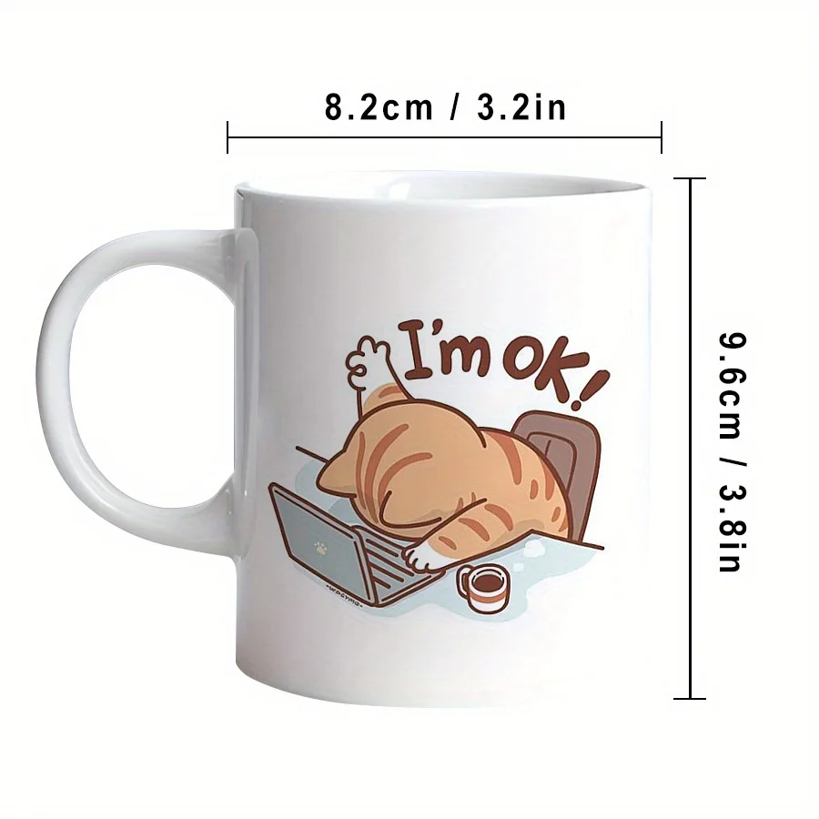 Ceramic Insulated Cat Coffee Mug - Reusable Multi-Purpose Tea Cup with Playful "I'm Fine" Cat Design, Hand Wash Only, Ideal Gift
Ceramic Insulated Cat Coffee Mug - Reusable Multi-Purpose Tea Cup with Playful "I'm Fine" Cat Design, Hand Wash Only, Ideal Gift