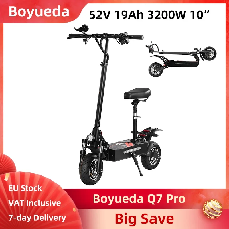 Электрический скутер Boyueda Q7 Pro, складной, 3200 Вт, двойной двигатель, 52 В, 19 А, 988 Втч, 10 дюймов, складной электронный скутер, гидравлический дисковый тормоз
Электрический скутер Boyueda Q7 Pro, складной, 3200 Вт, двойной двигатель, 52 В, 19 А, 988 Втч, 10 дюймов, складной электронный скутер, гидравлический дисковый тормоз