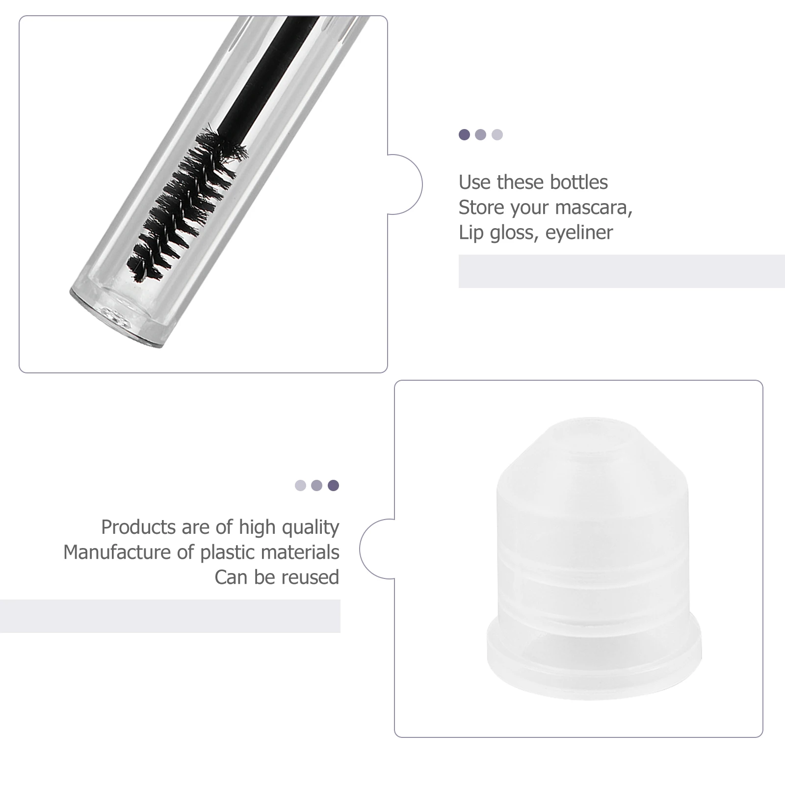 3pcs Clear Empty Mascara Tube Lip Gloss Bottle Eyeliner Container Refillable Diy Plastic Travel Size Reusable
3pcs Clear Empty Mascara Tube Lip Gloss Bottle Eyeliner Container Refillable Diy Plastic Travel Size Reusable