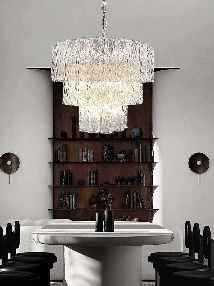 Cylindrical Icicle Texture Glass Artistic Ceiling Chandeliers Home LED Lighting Fixture Hanging Lamps Living Room Lampa Sufitowa
Cylindrical Icicle Texture Glass Artistic Ceiling Chandeliers Home LED Lighting Fixture Hanging Lamps Living Room Lampa Sufitowa