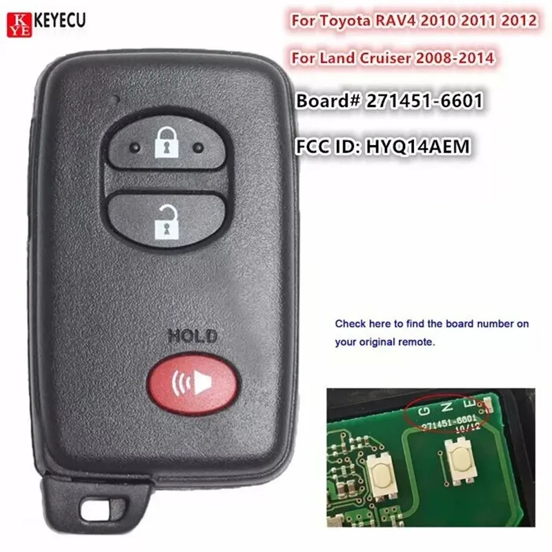 Keyless Smart Remote Key Fob For Toyota Land Cruiser 2008 2009 2010 2011 2012 2013 2014 2015 2016 RAV4 2010 -2012 271451-6601
Keyless Smart Remote Key Fob For Toyota Land Cruiser 2008 2009 2010 2011 2012 2013 2014 2015 2016 RAV4 2010 -2012 271451-6601