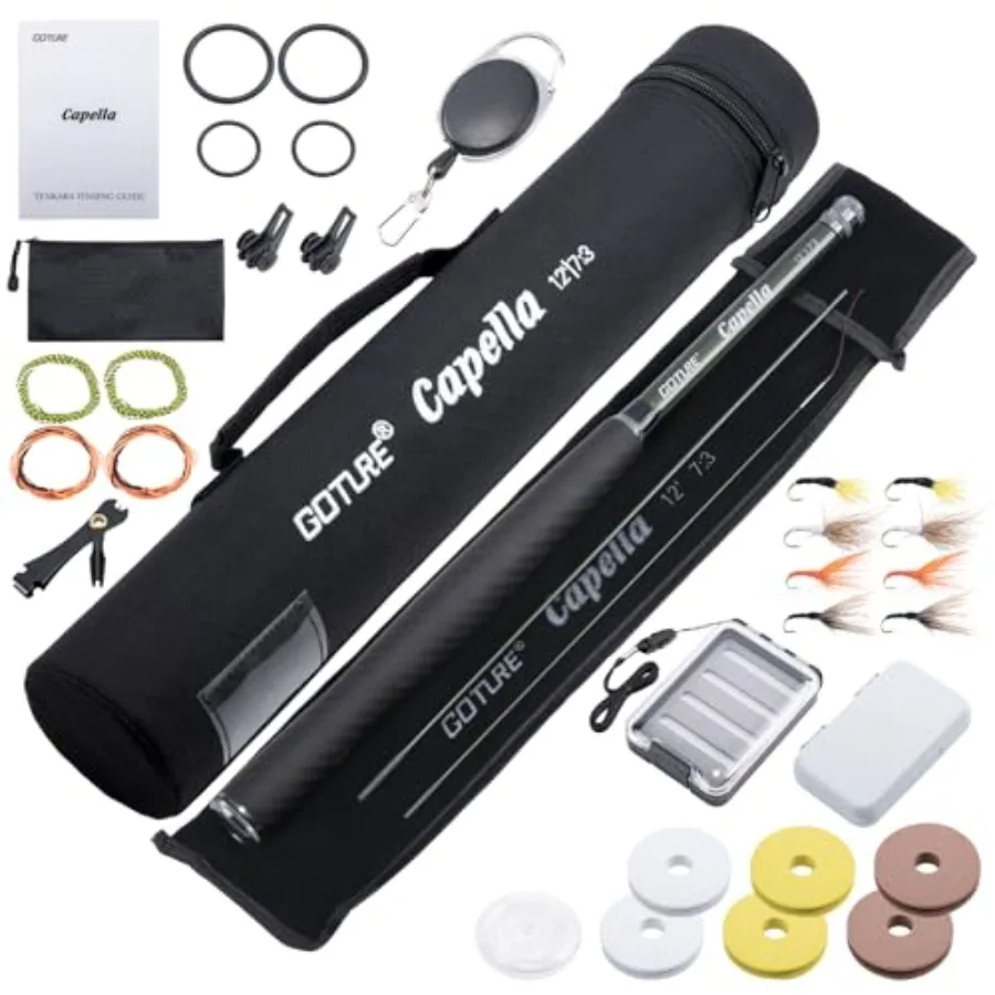 12Feet Tenkara Rod Combo 24T 30T Carbon Fiber Backpacking Fly Fishing Kit with 30 Flies Tippet and Storage Bag
12Feet Tenkara Rod Combo 24T 30T Carbon Fiber Backpacking Fly Fishing Kit with 30 Flies Tippet and Storage Bag