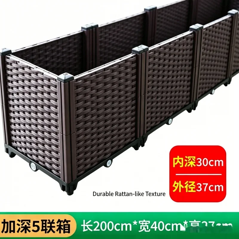 Extra Large 5-Section Deepened Planter Box 200x40x37cm Plastic Raised Bed for Vegetable Flower Garden Pot Outdoor Grow Kit for
Extra Large 5-Section Deepened Planter Box 200x40x37cm Plastic Raised Bed for Vegetable Flower Garden Pot Outdoor Grow Kit for