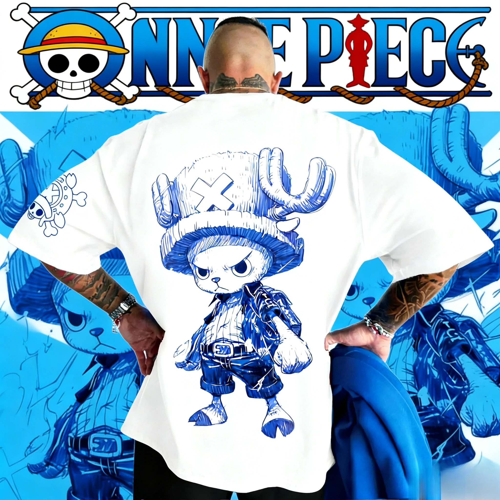 2026 Summer One Piece Tony Chopper Cotton T-Shirt Vintage Blue Sketch Print Casual Streetwear for Men Women Teens Anime Fans
2026 Summer One Piece Tony Chopper Cotton T-Shirt Vintage Blue Sketch Print Casual Streetwear for Men Women Teens Anime Fans