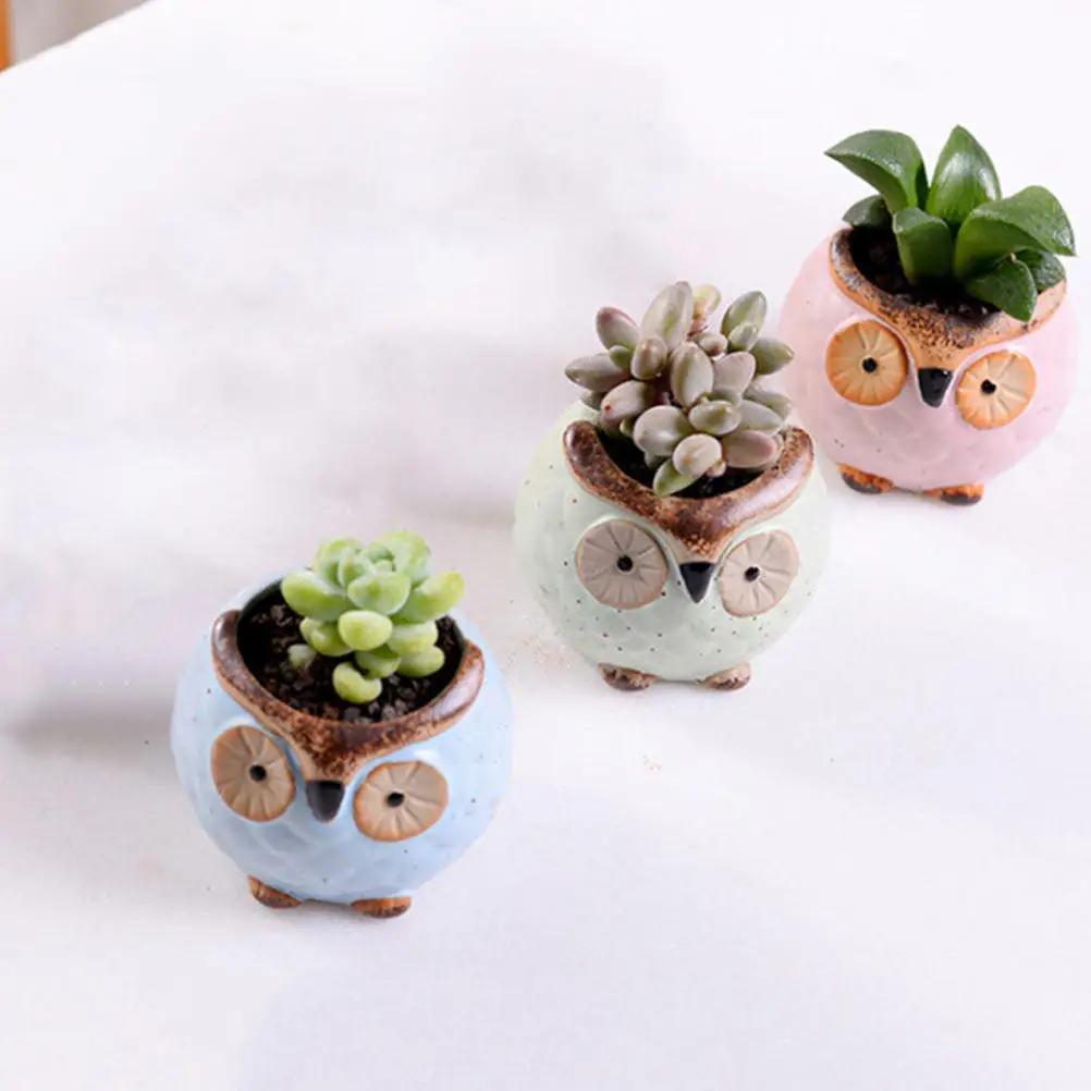 3Pcs Ceramic Owl Shape Flowerpot Cartoon Animal Mini Succulent Planter for Home Garden Balcony Office Desktop Plant Decor
3Pcs Ceramic Owl Shape Flowerpot Cartoon Animal Mini Succulent Planter for Home Garden Balcony Office Desktop Plant Decor