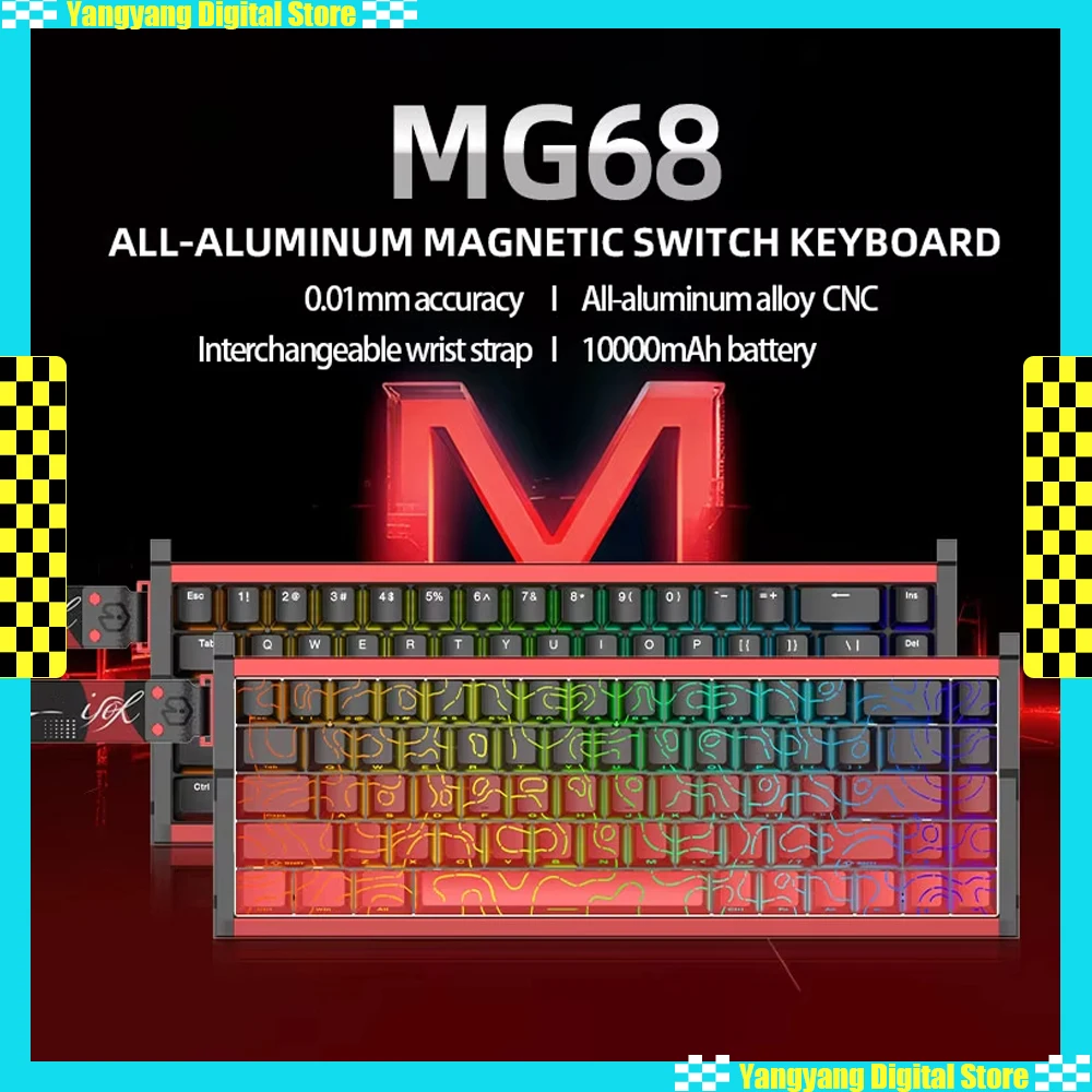 Игровая клавиатура с магнитным переключателем IROK MG68 MAX, 8K, трехрежимная беспроводная связь 0,01RT, частота дискретизации 64 кГц, игровая пользовательская клавиатура для киберспорта
Игровая клавиатура с магнитным переключателем IROK MG68 MAX, 8K, трехрежимная беспроводная связь 0,01RT, частота дискретизации 64 кГц, игровая пользовательская клавиатура для киберспорта