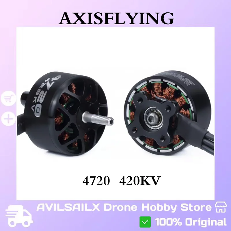 Axisflying 4720 420KV 6-8S Brushless Motor for 13-15 Inch FPV Long Range Drone DIY, Large Size Long Endurance RC Motor
Axisflying 4720 420KV 6-8S Brushless Motor for 13-15 Inch FPV Long Range Drone DIY, Large Size Long Endurance RC Motor