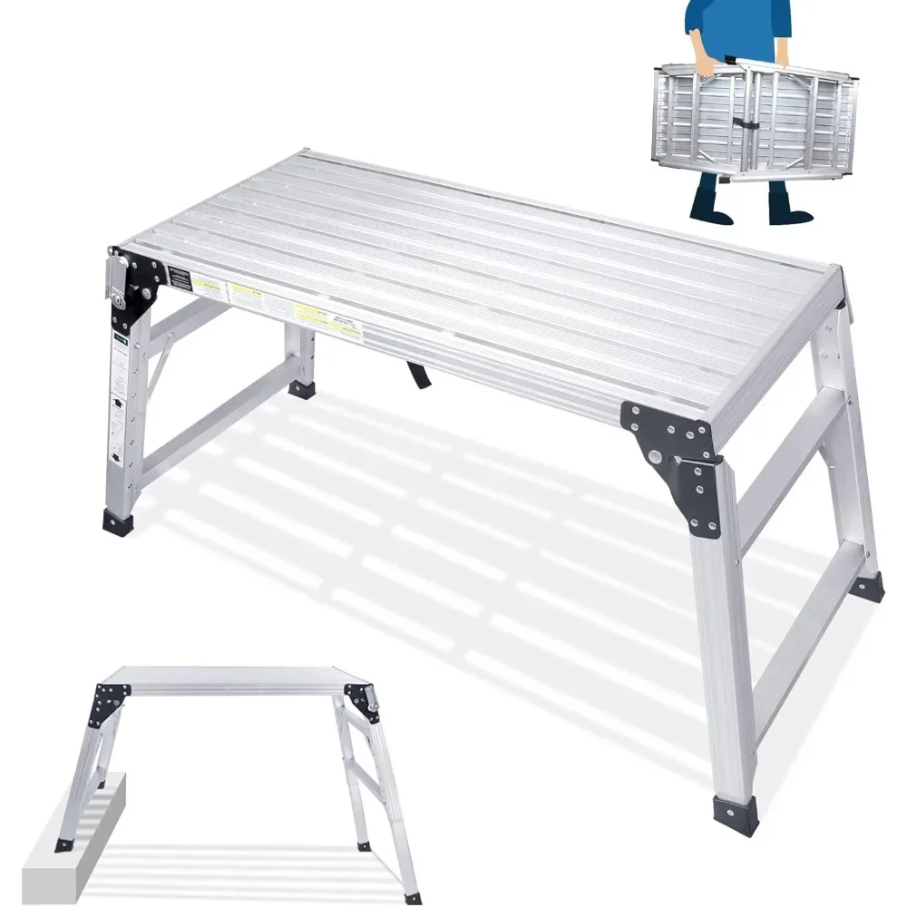 Adjustable Work Platform, (39.4" X 18.5") Portable Folding Aluminum Step Ladder, Scaffolding Platform of Capacity 330
Adjustable Work Platform, (39.4" X 18.5") Portable Folding Aluminum Step Ladder, Scaffolding Platform of Capacity 330