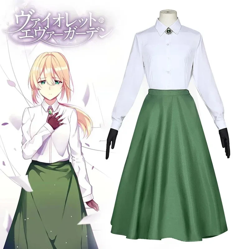 Anime Violet Evergarden Cosplay Costume Wig White Shirt Green Skirt Uniform Adult Sexy Halloween Costumes for Women Gs,3'f.5;j.8
Anime Violet Evergarden Cosplay Costume Wig White Shirt Green Skirt Uniform Adult Sexy Halloween Costumes for Women Gs,3'f.5;j.8
