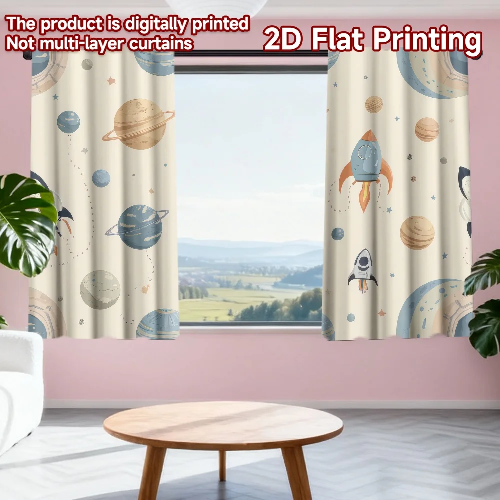 2D flat printing 2pcs Curtain Space Adventure Rockets Digital Printed Polyester Drapes Festive Holiday for Indoor Celebrations
2D flat printing 2pcs Curtain Space Adventure Rockets Digital Printed Polyester Drapes Festive Holiday for Indoor Celebrations