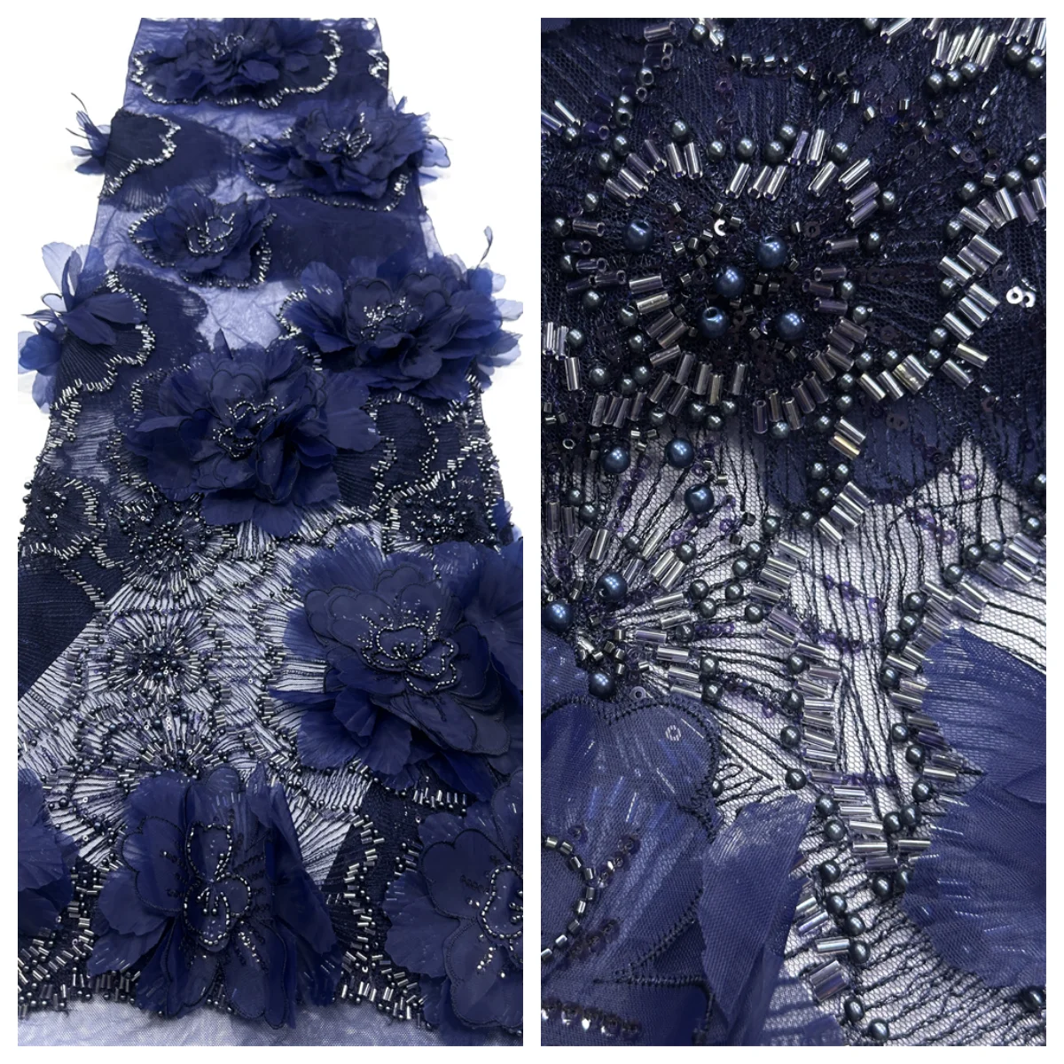 Hot Sale Popular Design Fashion African Hand Made Appliqué Beaded Net Lace with Sequins French Fabric Net Lace Evening Dress
Hot Sale Popular Design Fashion African Hand Made Appliqué Beaded Net Lace with Sequins French Fabric Net Lace Evening Dress