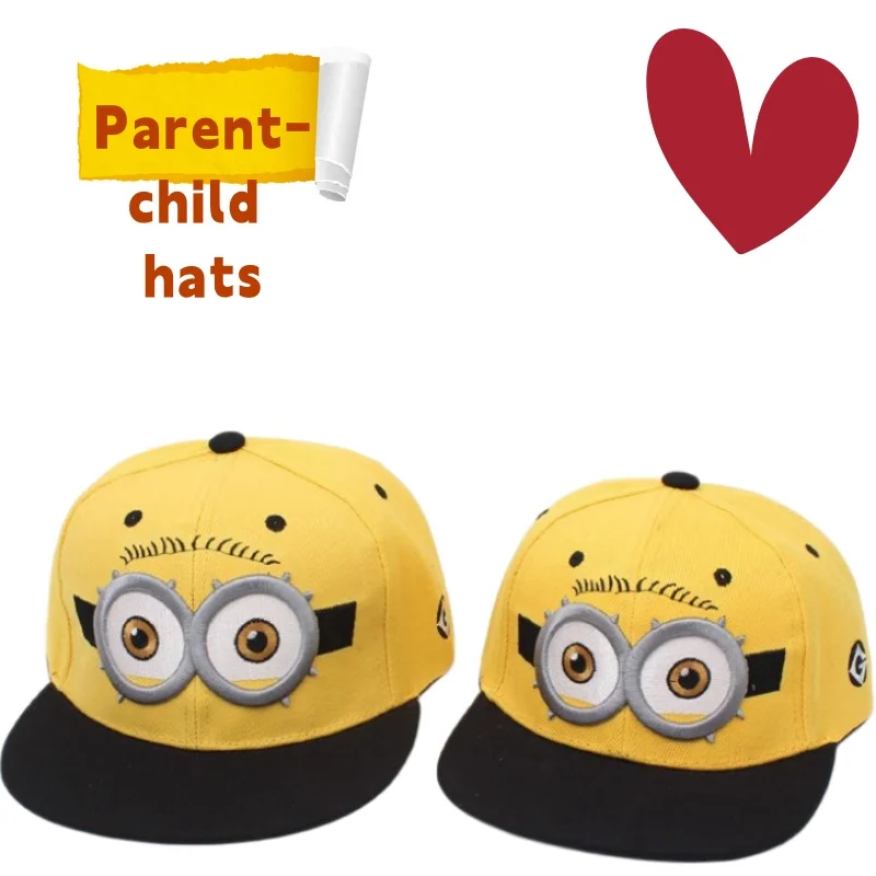 Cartoon Minions Parent-Child Flat Brim Hip Hop Cap, Fashionable Street Dance Baseball Hat with Cute Eyes
Cartoon Minions Parent-Child Flat Brim Hip Hop Cap, Fashionable Street Dance Baseball Hat with Cute Eyes
