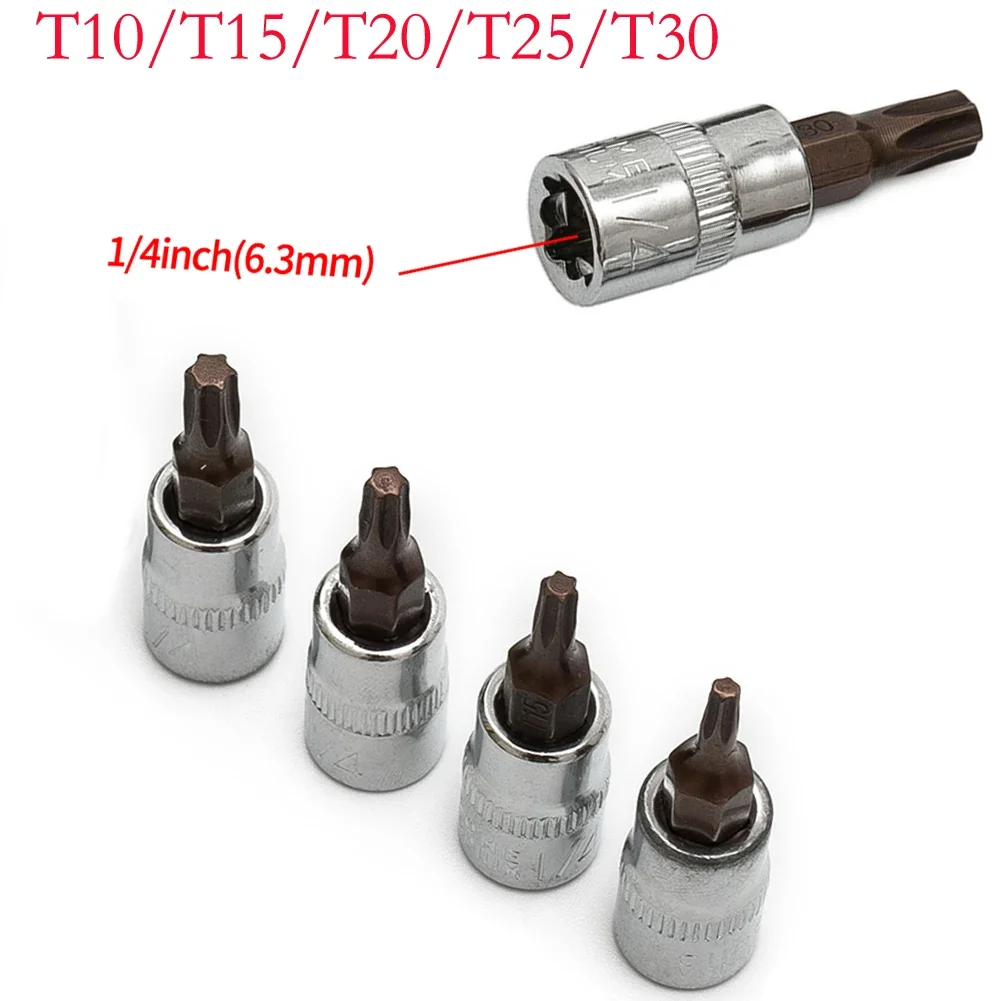 5pcs Torx Screwdriver Bits 1/4 Inch Drive Socket Head Electric Screw Driver Extension Rod Hex Star Spanner Hand Tools T10-T30
5pcs Torx Screwdriver Bits 1/4 Inch Drive Socket Head Electric Screw Driver Extension Rod Hex Star Spanner Hand Tools T10-T30
