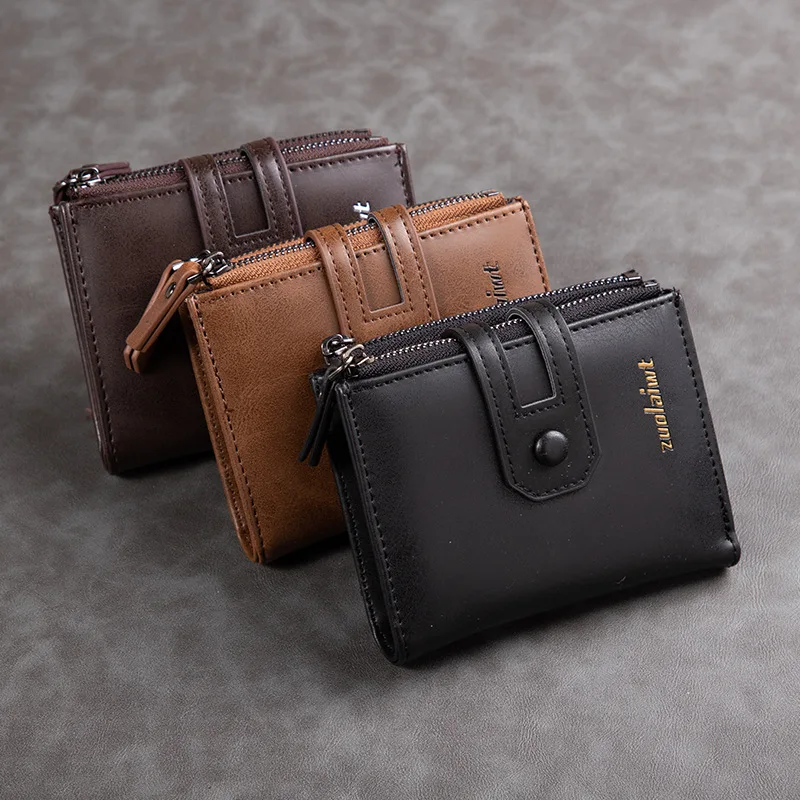 Men's short wallet,retro double-zipper multi-slot card case,coin purse,carteras de hombre joven,billeteras para hombre, monedero
Men's short wallet,retro double-zipper multi-slot card case,coin purse,carteras de hombre joven,billeteras para hombre, monedero
