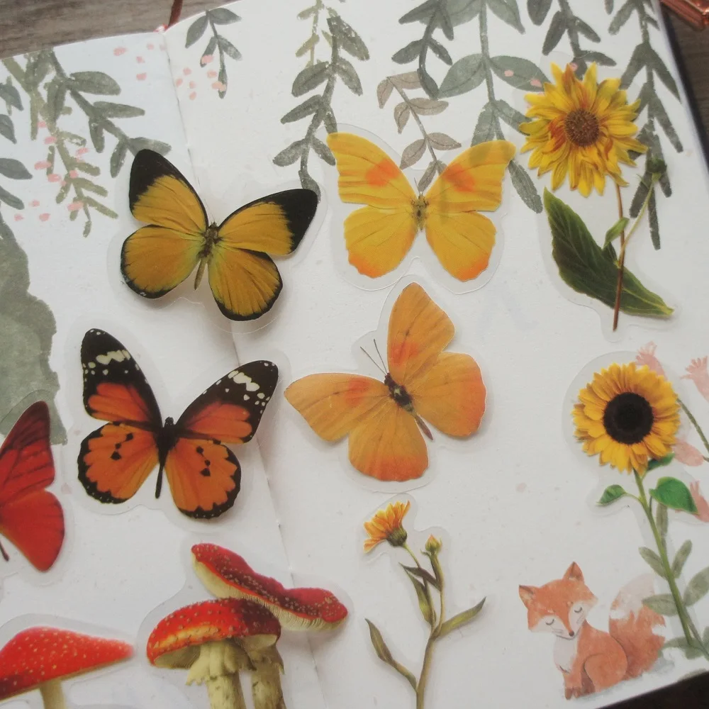 33pcs Red Yellow Butterfly with Flower Mushroom Bush Style PVC Sticker Scrapbooking DIY Gift Packing Label Decoration Tag 
33pcs Red Yellow Butterfly with Flower Mushroom Bush Style PVC Sticker Scrapbooking DIY Gift Packing Label Decoration Tag