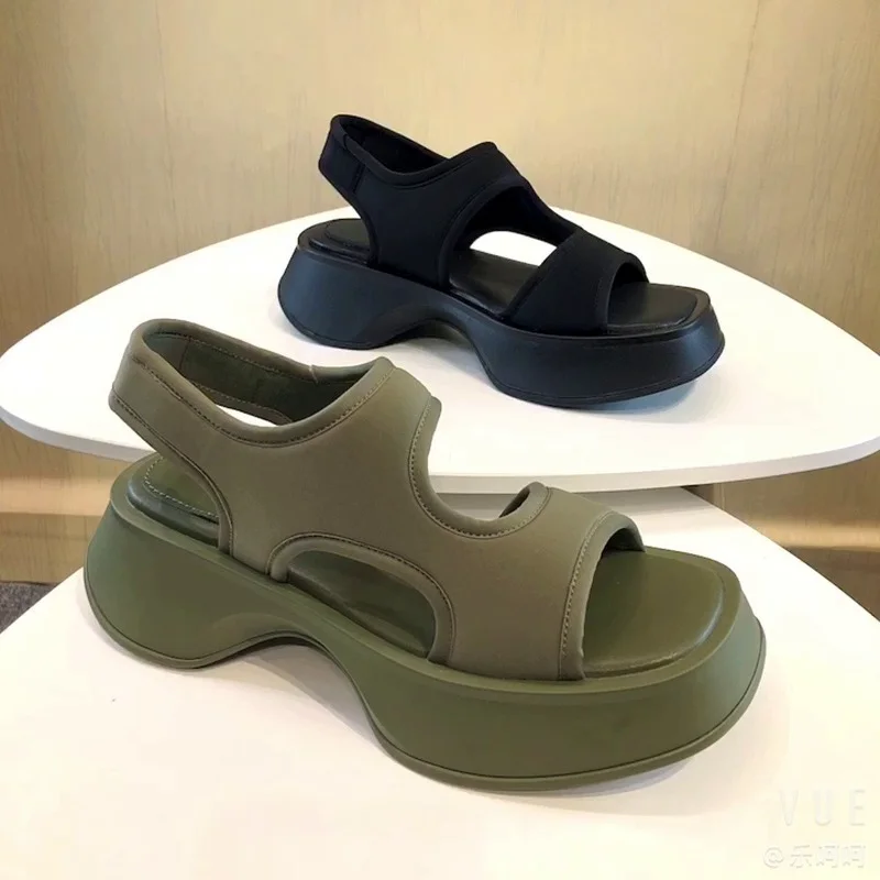 2022 Summer New Women's Shoes Fashion Thick Bottom Light Elastic Fabric Knitted Casual Sports Open Toe Sandasl Roman Shoes Women
2022 Summer New Women's Shoes Fashion Thick Bottom Light Elastic Fabric Knitted Casual Sports Open Toe Sandasl Roman Shoes Women