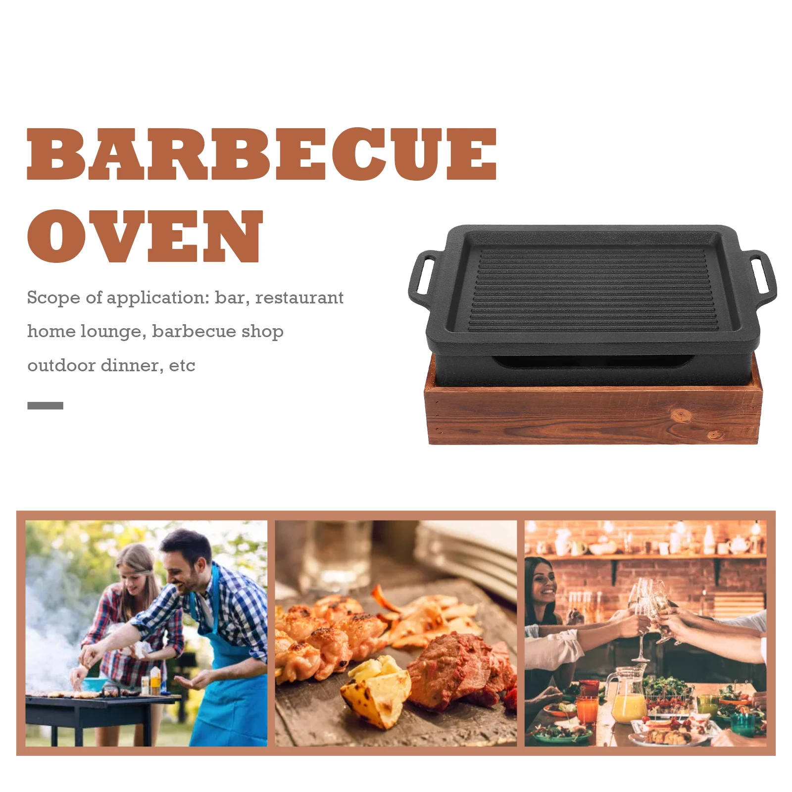 Aluminum Wood Base Grill Pan Non stick Barbecue Stove Square Tray Heat resistant Outdoor Family BBQ Gift
Aluminum Wood Base Grill Pan Non stick Barbecue Stove Square Tray Heat resistant Outdoor Family BBQ Gift