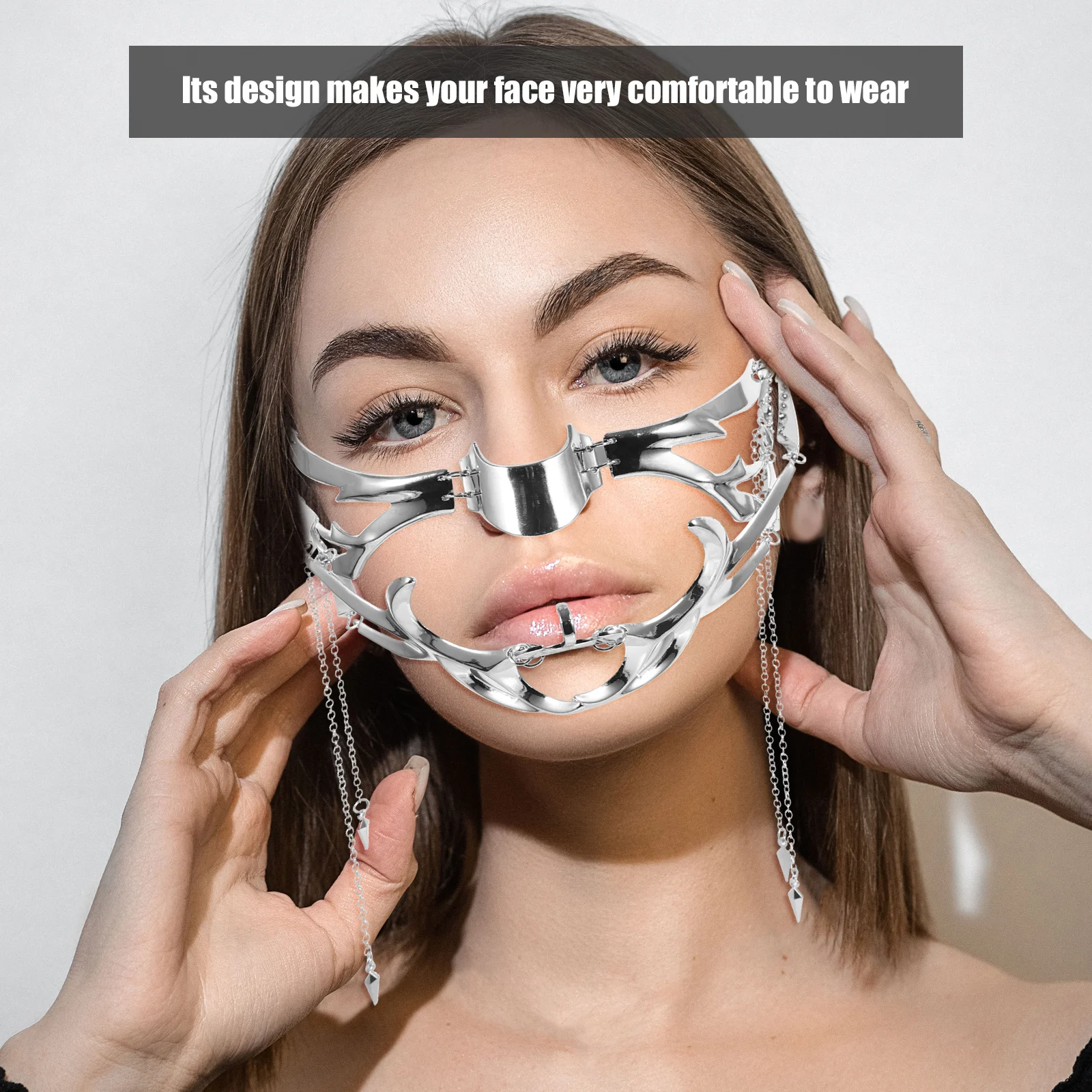 1 Set Masquerade Venetian Halloween Costume Punk Metal Face For Women Chain Festival Party Accessories Cosplay Carnival Prop
1 Set Masquerade Venetian Halloween Costume Punk Metal Face For Women Chain Festival Party Accessories Cosplay Carnival Prop