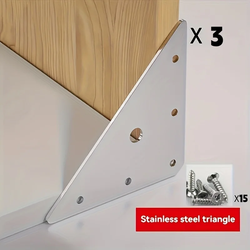 3Sets of stainless steel angle brackets, triangular connectors, flat angle iron, universal flat triangular frame support.
3Sets of stainless steel angle brackets, triangular connectors, flat angle iron, universal flat triangular frame support.