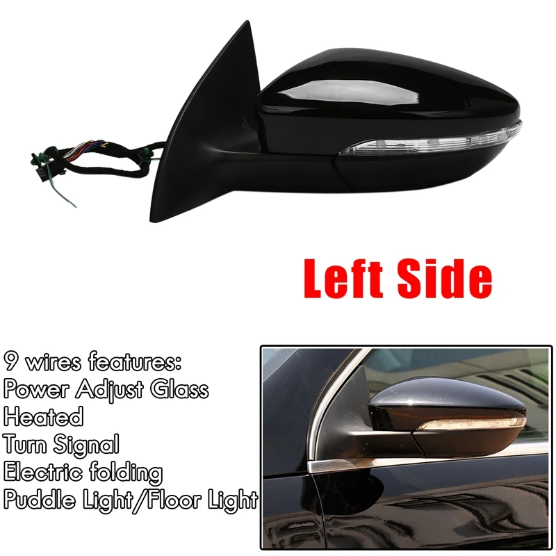 Side Rear View Mirror Assembly Power Heated Folding Turn Signal 9 Wires For Passat CC 2008-2018 LH Black
Side Rear View Mirror Assembly Power Heated Folding Turn Signal 9 Wires For Passat CC 2008-2018 LH Black