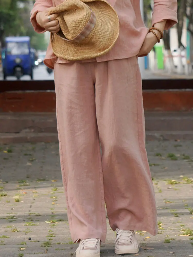 Original Washed Leather Powder Sweet Artistic Thin Fine Pure Linen Straight Leg Wide Leg Pants Women Summer Casual Trousers
Original Washed Leather Powder Sweet Artistic Thin Fine Pure Linen Straight Leg Wide Leg Pants Women Summer Casual Trousers