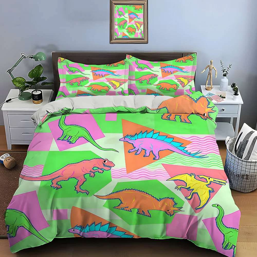 Colorful Cartoon Dinosaur Background Pattern Duvet Cover Set Digital Print Polyester Bedding with Zipper Closur for kids gifts
Colorful Cartoon Dinosaur Background Pattern Duvet Cover Set Digital Print Polyester Bedding with Zipper Closur for kids gifts