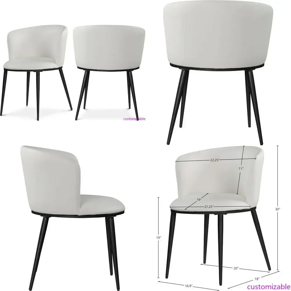 Современные обеденные стулья с мягкой обивкой, округлой спинкой и прочными железными ножками
Современные обеденные стулья с мягкой обивкой, округлой спинкой и прочными железными ножками