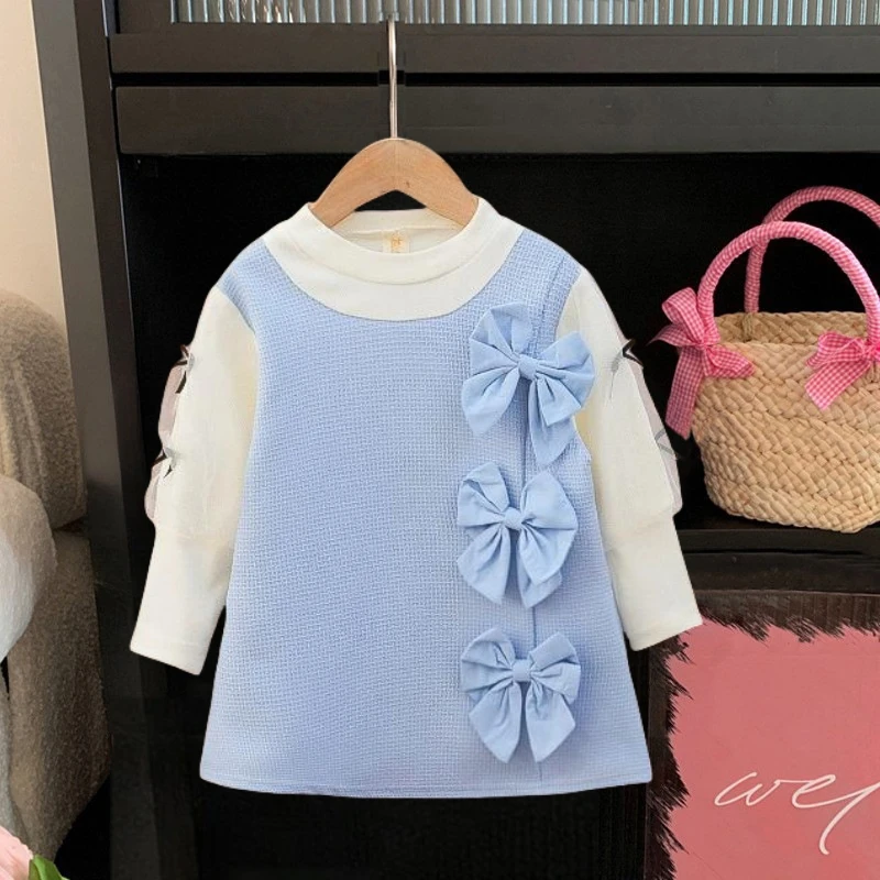 Autumn Solid Color Long Sleeved Dress Fake Two-Piece Bow Dress for Baby Girl 0-2 Years Old
Autumn Solid Color Long Sleeved Dress Fake Two-Piece Bow Dress for Baby Girl 0-2 Years Old