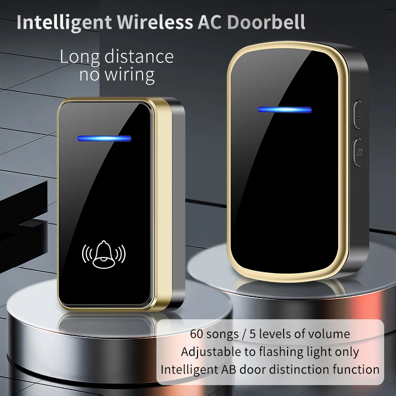 CACAZI, черное золото, беспроводной дверной звонок, водонепроницаемая кнопка, умный дверной звонок, домашний приемник для уличных звонков, США, Великобритания, ЕС, Австралия
CACAZI, черное золото, беспроводной дверной звонок, водонепроницаемая кнопка, умный дверной звонок, домашний приемник для уличных звонков, США, Великобритания, ЕС, Австралия