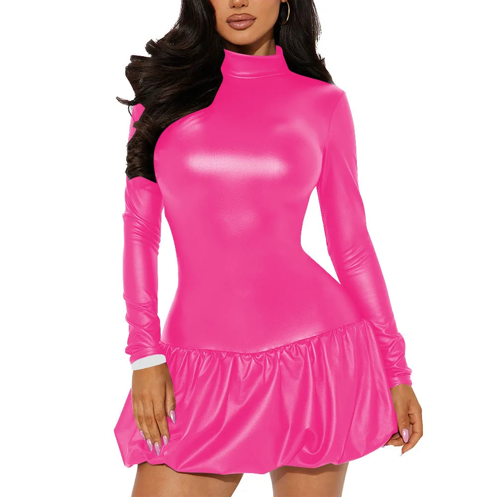 Plus Size Long Sleeve Elegance Mini Party Dresses Matte PU Leather Slim Fit A-line Dress High Neck Backless Sexy Dress Vestido
Plus Size Long Sleeve Elegance Mini Party Dresses Matte PU Leather Slim Fit A-line Dress High Neck Backless Sexy Dress Vestido
