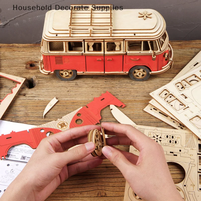 Retro Bus European-style Campervan 3D Wooden Car Puzzle DIY Model Hands-on Ability Cultivate Jigsaw Toys For Children
Retro Bus European-style Campervan 3D Wooden Car Puzzle DIY Model Hands-on Ability Cultivate Jigsaw Toys For Children