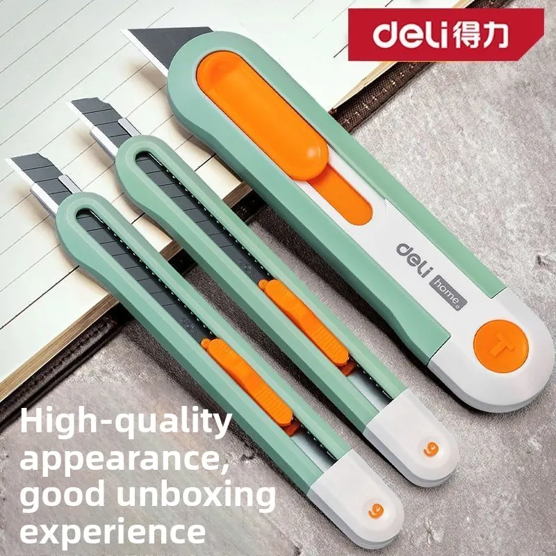 Deli Art Knife is practical, quick change cutting for cardboard and boxes, high aesthetic and technological folding metal knife
Deli Art Knife is practical, quick change cutting for cardboard and boxes, high aesthetic and technological folding metal knife