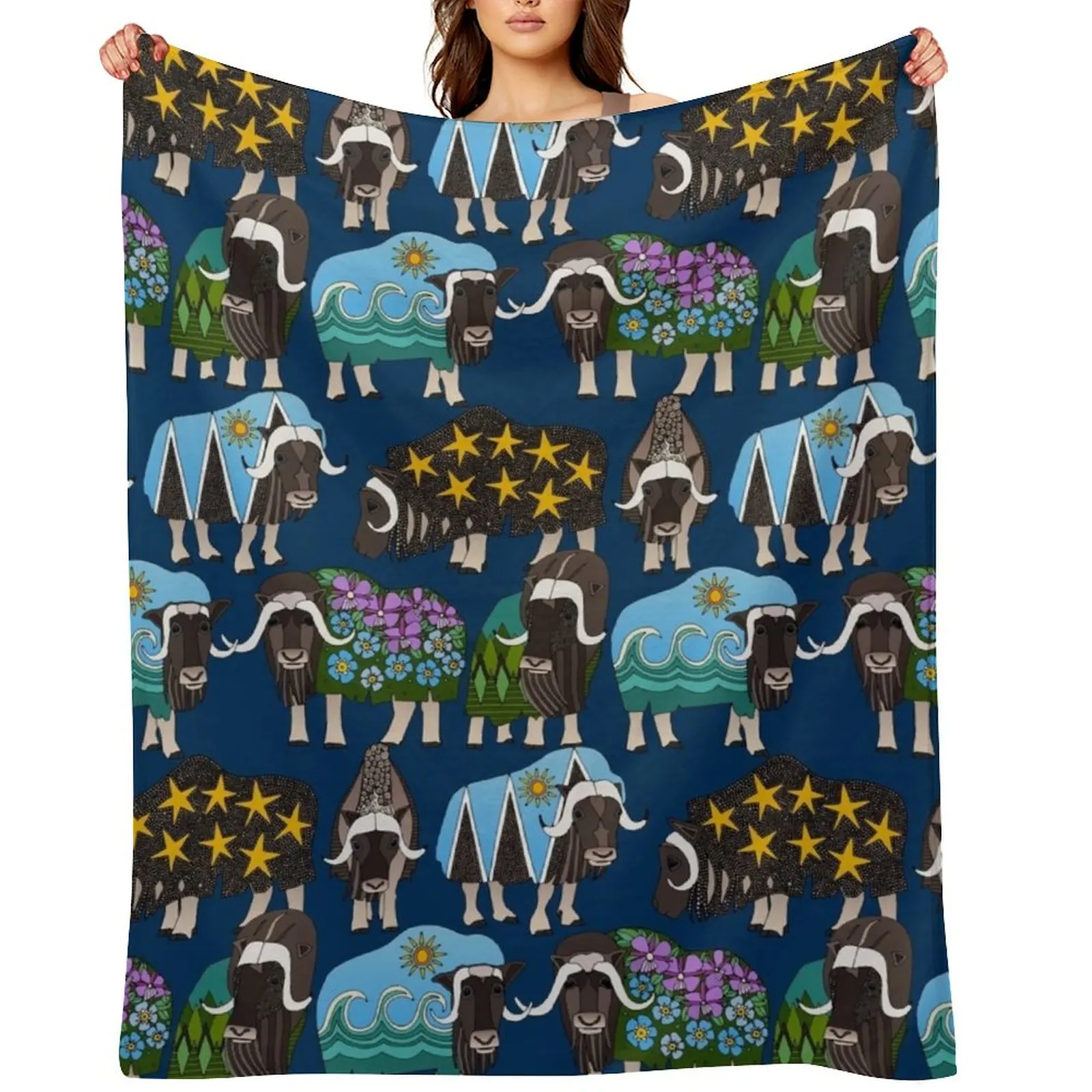 Alaskan musk ox blue Throw Blanket Plush decorative Sleeping Bag Fashion Sofas Blankets
Alaskan musk ox blue Throw Blanket Plush decorative Sleeping Bag Fashion Sofas Blankets
