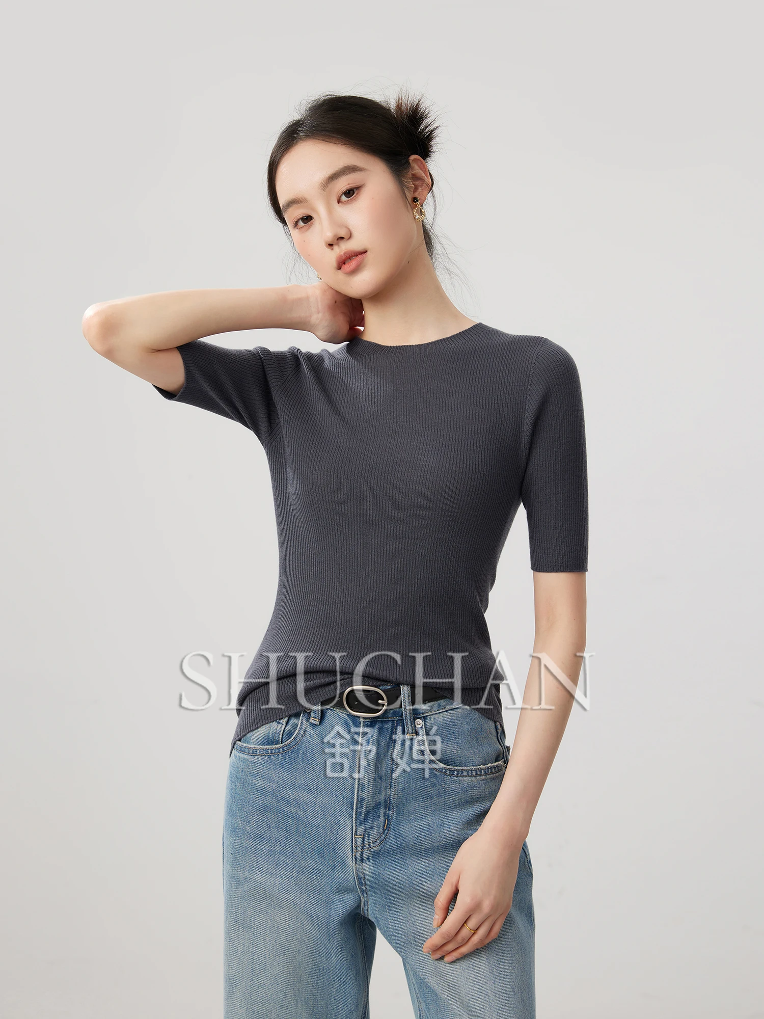 18-pin Yangtze Yarn, Seamless, Versatile Short-sleeved Knitted Sweater for Women Pullover Thin Summer Sueters De Mujer
18-pin Yangtze Yarn, Seamless, Versatile Short-sleeved Knitted Sweater for Women Pullover Thin Summer Sueters De Mujer
